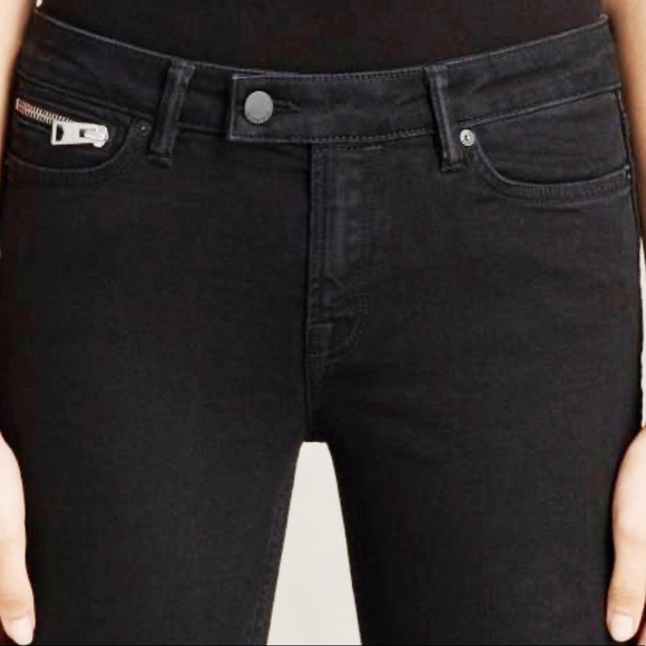 ALL SAINTS Washed Black Biker Fit Skinny Jeans 25 - Picture 4 of 13